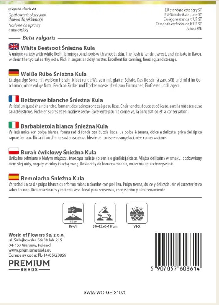 🤍 Hvid rødbede ‘Śnieżna Kula’ – Sød, mild og helt uden den klassiske jordsmag! 🌱