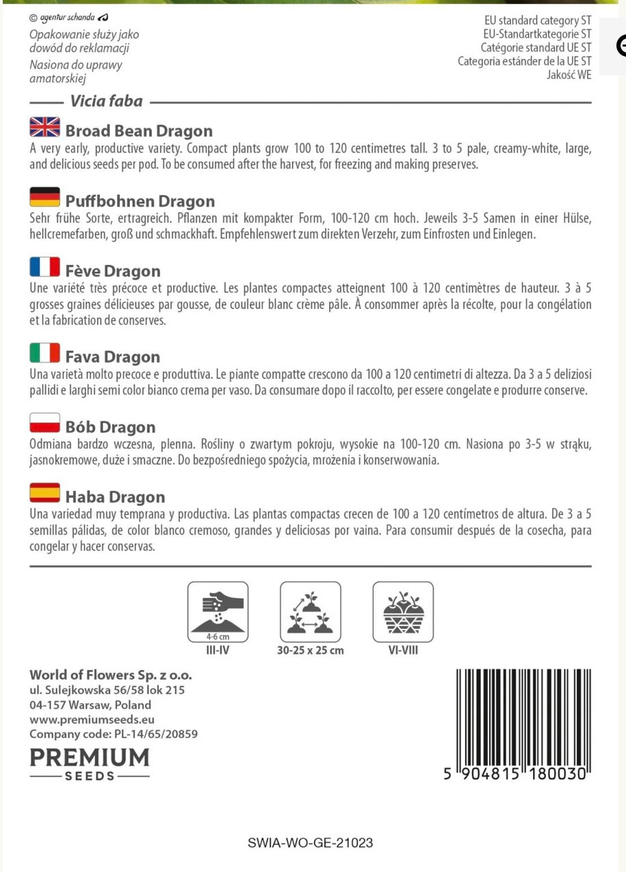 🌱 Hestebønne Dragon – Tidlig, lækker og udbytterig