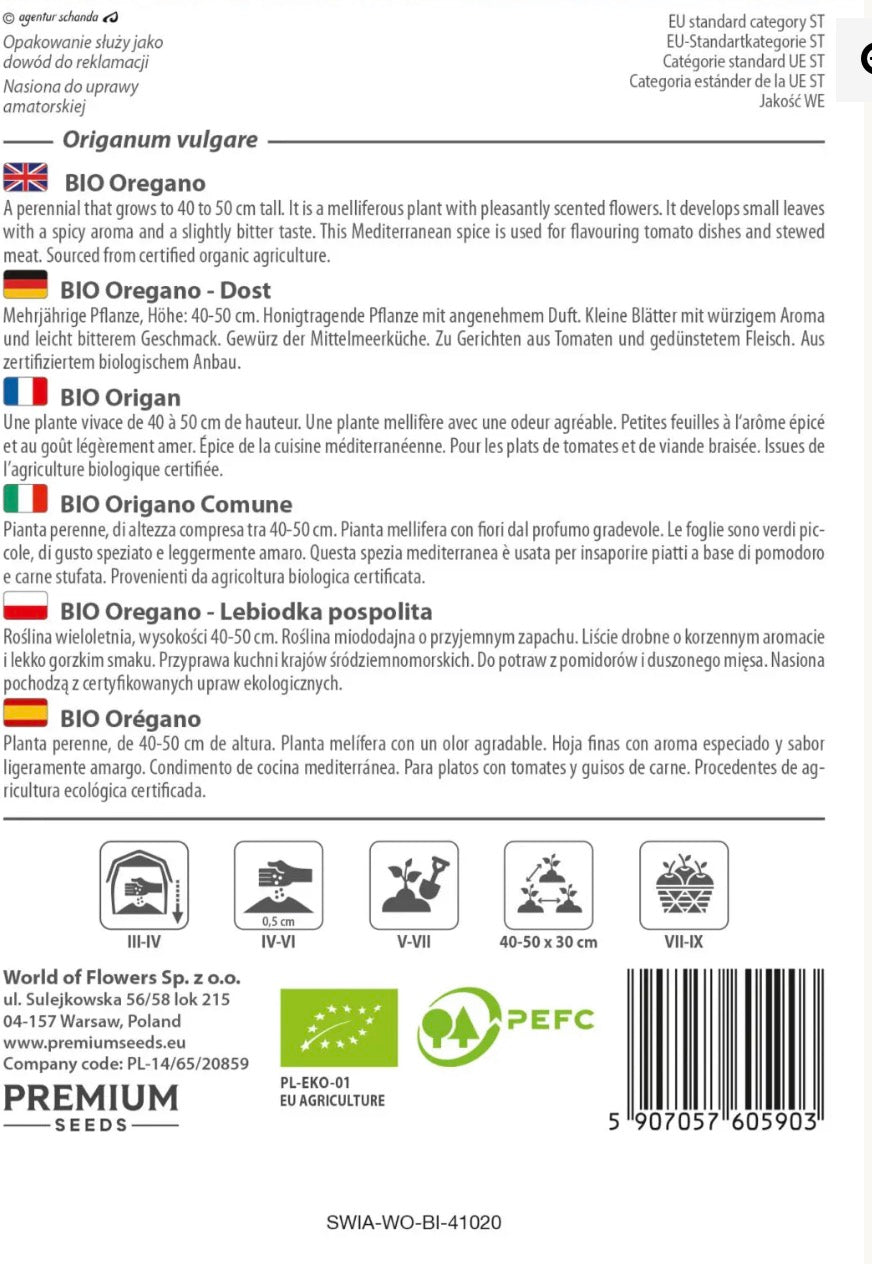 🌿 Økologisk Oregano – Flerårig og aromatisk krydderurt 💚
