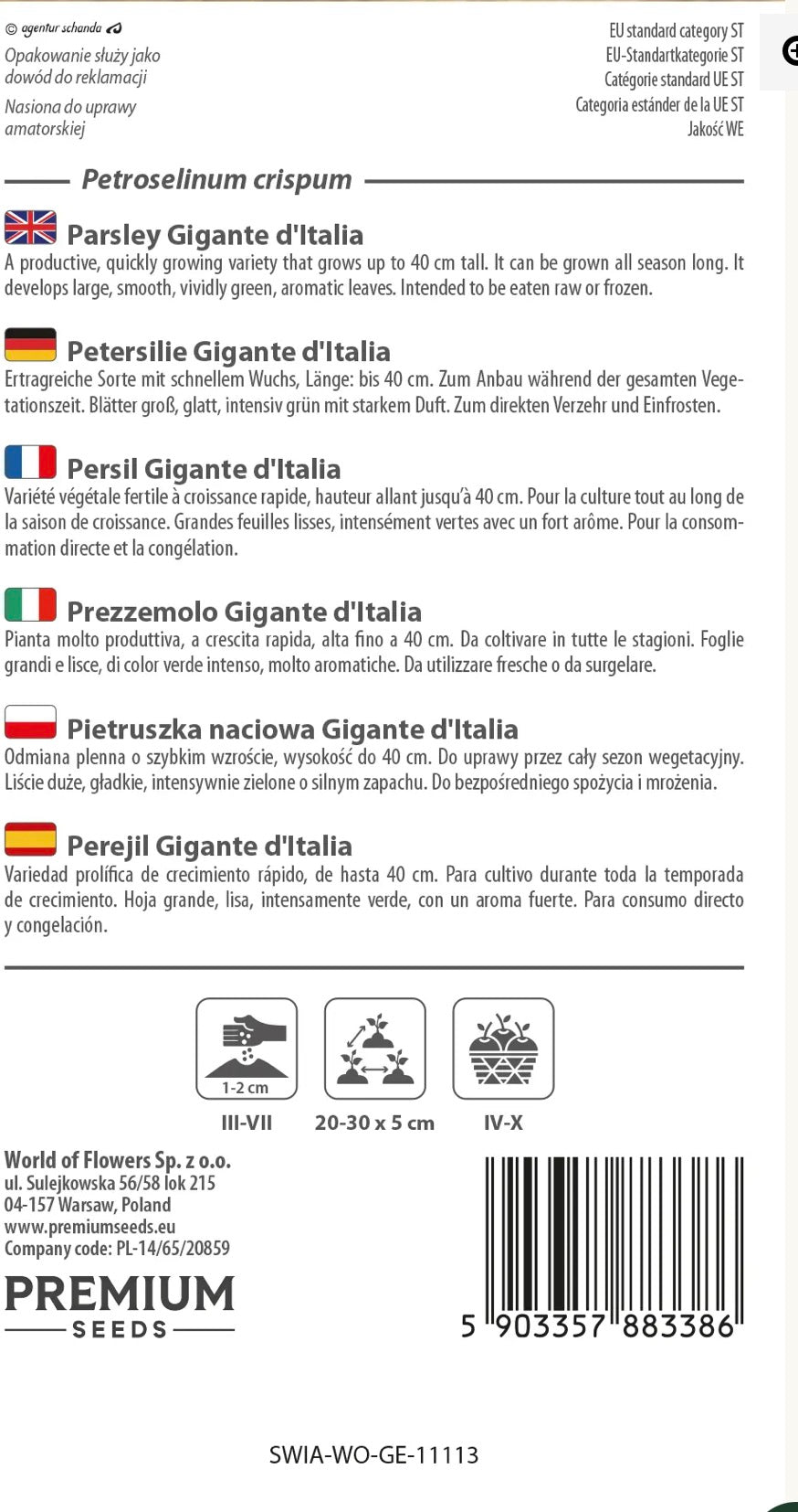 🌿 Persille Gigante d’Italia – Storbladet og aromatisk krydderurt 💚